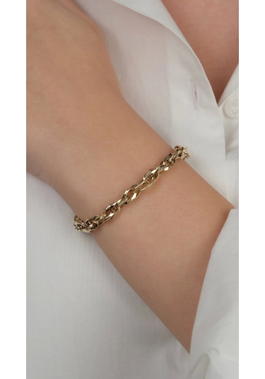Arpaş 14 Ayar Altın Sarmal Bileklik Gold Sarı Altın