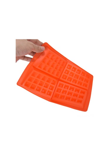 Yaozixa 4'lü Kare Silikon Gofret Kalıbı - Toksiksiz, Kaymaz, Mikrodalga/ Fırın Uyumlu, Çok Amaçlı Pastırma Aracı