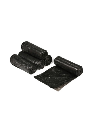 Pazly 100 Adet Dayanıklı 45x50cm Çevre Dostu Siyah Poşet - 5 Rulo Paketi - Pratik Atık Poşeti Siyah