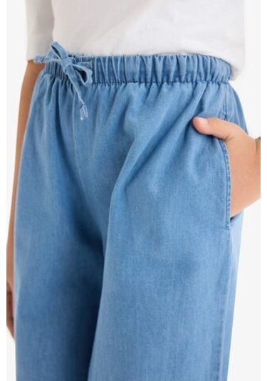 DeFacto Kız Çocuk Wide Leg Geniş Paça Jean Pantolon D7101A825SMNM28 Mavi