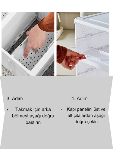 Katlanabilir, 6'lı Ayakkabı Saklama Kutusu, Pratik Organizer