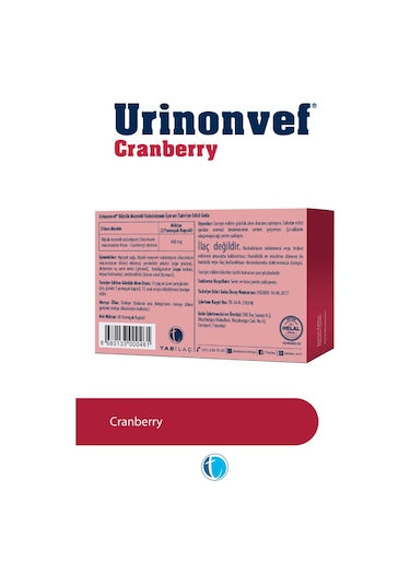 Urinonvef Cranberry 30 Kapsül