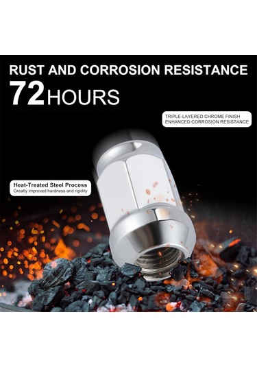 Nayomiglow M12x1.5 Tekerlek Somunları, Tek Parça Tasarım Çıkıntı Acorn Krom Tekerlek Somunları Diğer