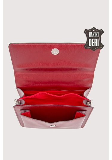 Hakiki Deri Kadın El Çantası Kırmızı Smr9022 Kırmızı