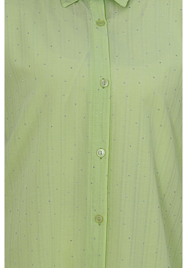 Sevitli Göğüsü Taş Detaylı Oversize Tunik-sarı-5230 Sarı