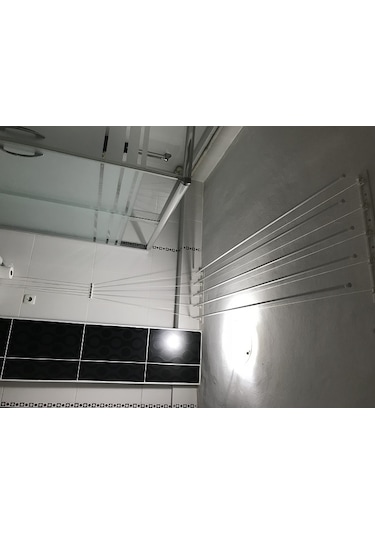 Asansörlü Çamaşır Askısı Tavan Tipi 5 Çubuk 200 CM Beyaz