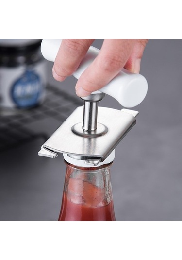 Fastbuy Pratik Ev Tipi Konserve Açacağı Ve Şişe Kapağı Açma Makinesi - Manuel Siyah Siyah