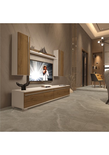 Decoraktiv Eko 5d Mdf Std Tv Ünitesi Tv Sehpası Beyaz - Pera