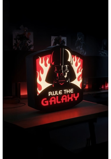Star Wars Darth Vader Tasarımlı Dekoratif Aydınlatma 23x22cm Mektrend976 Çok Renkli