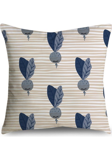 Kuzey Avrupa Geometrik Keten Yastık 45 45 Cm-19 Ekru