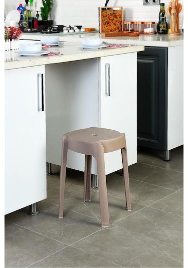 Kahverengi Plastik Kaymaz Tabure