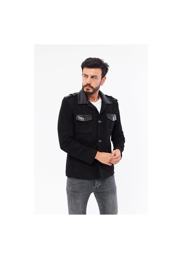 Derinss Der703p Hakiki Piton Garnili Hakiki Deri Erkek Siyah Mont