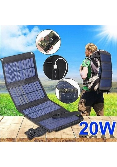 Xindoker Htun 20w Esnek Güneş Paneli - Sırt Çantasına Uyumlu, Su Geçirmez, 5v Usb Akıllı Telefon Şarj Cihazı Siyah Çok Renkli