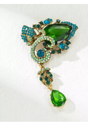 Beautiful Detail Orijinal Büyük Broş 186934795 Yeşil