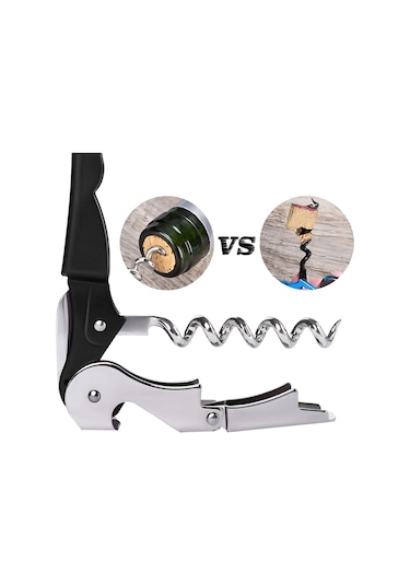 3'lü Paket Tirbuşon Ağır Hizmet Açacağı Seti, Sıvı Kesici Ve Şişe Açacağı Anahtarı Garsonlar İçin, Ev Siyah Çok Renkli