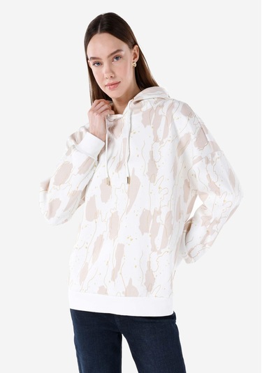 Colins Comfort Fit Kadın Beyaz Sweatshirt Cl1067318 Q1.v1 Ofw Beyaz