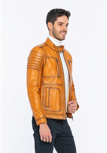 Basics&more Erkek Deri Ceket E3455 001