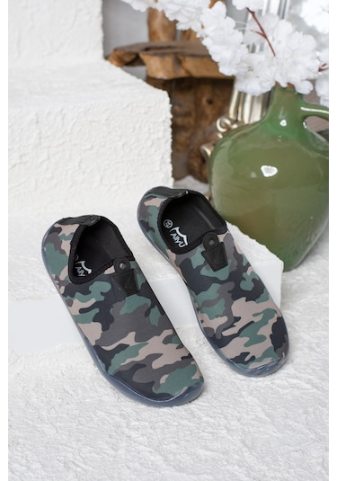 Unisex Deniz Sandaleti Kaymaz Taban Çok Amaçlı Şık Plaj Yüzme Deniz Havuz Rafting Patiği 150 Haki-kamuflaj