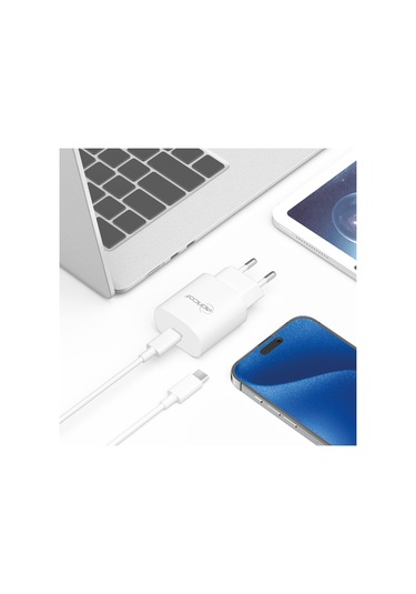 Apricot APC-PD25C Type-C 25W  Beyaz Ev Şarj Adaptörü Seti