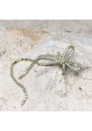 Fiyonk Taşlı Gold Earcuff Gold