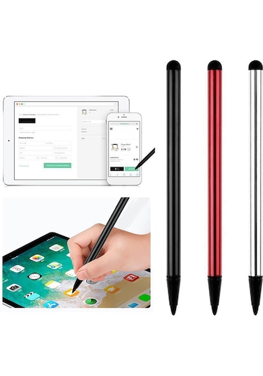 Cbtx Pürüzsüz Yazma Fonksiyonlu Dokunmatik Ekran Stylus Kalem 2 Adet Gümüş