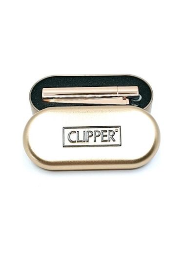 Clipper Metal Taşlı Altın Çakmak