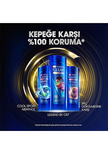 Clear Men Kepeğe Karşı Etkili Şampuan Legend By CR7 3 x 350 ML