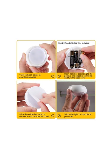 Maiyame 6 Adet Beyaz Dolap Lambası, 2 Kumanda, 5 Led, Parlaklık Ayarlanabilir, 4 Zamanlayıcı Seçeneği, Usb/aaa Pil Girişi Beyaz