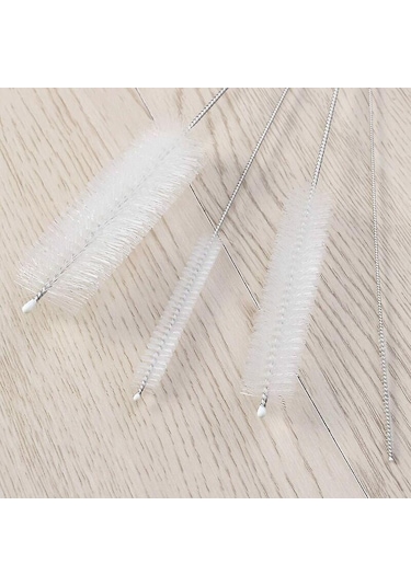 Şişe Fırçası Temizleme Fırçaları Şişe Borusu Su Isıtıcısı Çaydanlık Beyaz - 10 Adet