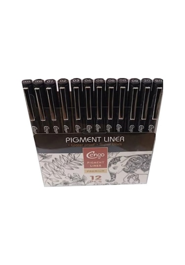 Cengo Pigment Liner Teknik Çizim Kalem Seti 12li
