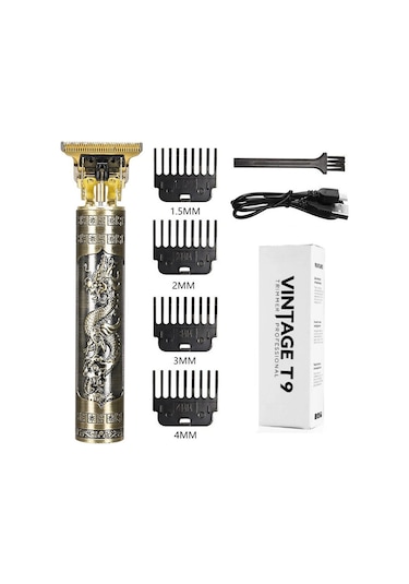 Vintage T9 Trimmer Şarjlı Saç Sakal Kesme Makinesi