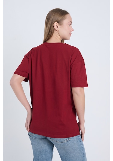 Velvoria Unisex Oversize Bordo Wild T-shirt