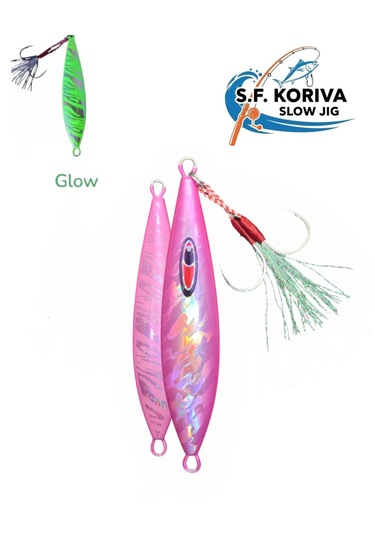 Koriva Slow Jig 80gr - Glow - Akya Sinarit Lahos Trança Antenli Mercan Gibi Balık Avları İçin Jig