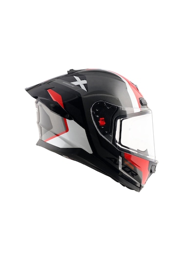 Axor Saber Spark Dull Ece 22.06 Kapalı Kask Beyaz - Kırmızı - Siyah