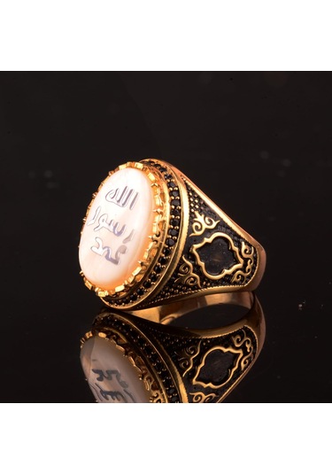 925 Ayar Gümüş Yüzük - Sembol Yüzükler - Erkek Yüzükleri Hat Sanatı Gümüş