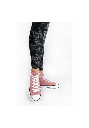 Kadın Bilekli Keten Spor Ayakkabı Gül Kurusu Gülkurusu