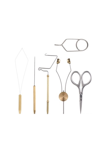 Yuntech01 Balıkçılık Uçucu İğne Bağlama Seti 6 Parça - Whip Finisher, İplik Takıcı, Bobbin, Bodkin, Makas Ve Hackle Plier