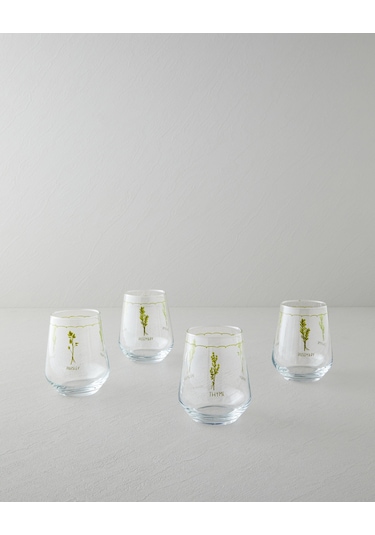 English Home Parsley Cam 4'lü Bardak 425 Ml Yeşil