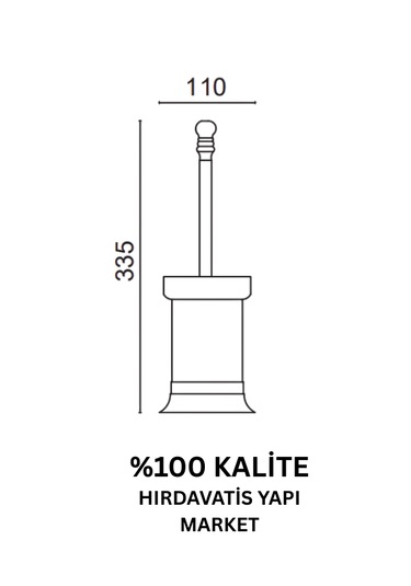 Çelik Banyo Paslanmaz Pirinç Ottoman Set Üstü Klozet Fırçası
