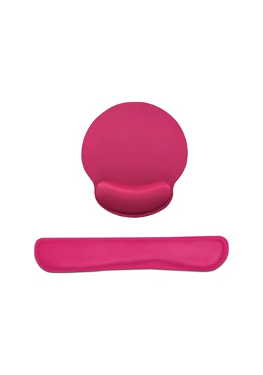 Geeksen Bilgisayar El Desteği Ve Mouse Pad Seti - Hafızalı Köpük, Ergonomik Tasarım, Kaymaz Taban, Gül Kırmızı