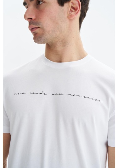 Arma Erkek Regular Fit Yazı Baskılı Süprem Bisiklet Yaka Tişört Y29344472702 Beyaz