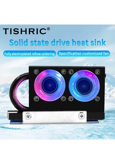 Xuweiwei Siyah Tsr232 Tıshrıc Rgb M2 Sabit Disk Sogutucu 2 Fan 7000rpm 1.6cfm 158mmh20 3 Pin