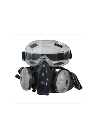 Willowhaven M Gaz Maskesi Gözlüklü Profesyonel Boyama Kaynak Zımpara Yüz Maskesi