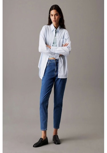 Calvin Klein Mom Jean Denim Kadın Pantolon Denim