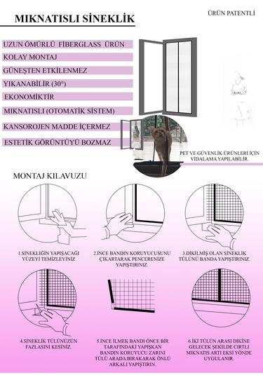 Erikmann Kapı Pencere Sinekliği Mıknatıslı En 80 Cm Boy 220 Cm En