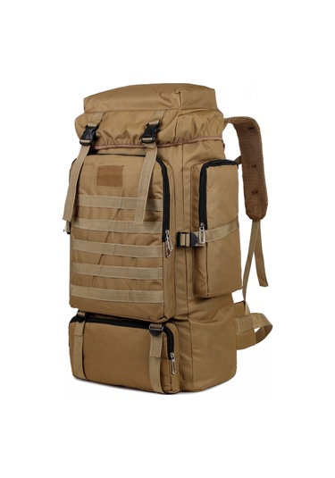 Lemestar Kahverengi Kanvas Outdoor Sirt Çantasi - Genis Hacimli, Bölmeli Tasima Ve Organizasyon Icin Tasarlanmis - 65 Cm Boy Haki