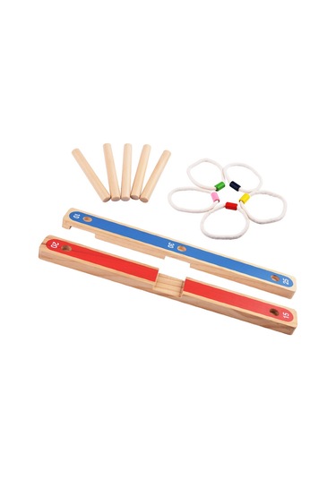 Konesam Ahşap Çeviklik Geliştirici Halka Atma Oyunu - Çocukların El-koordinasyonu Ve Motor Becerileri İçin Eko-friendly Oyun Seti