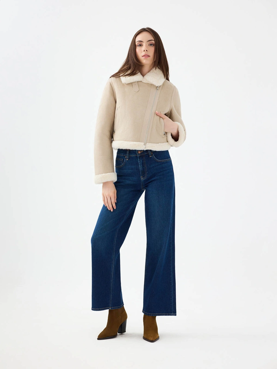 Loft Loose Long Crop Taş Kadın Mont Lf2040674 Taş