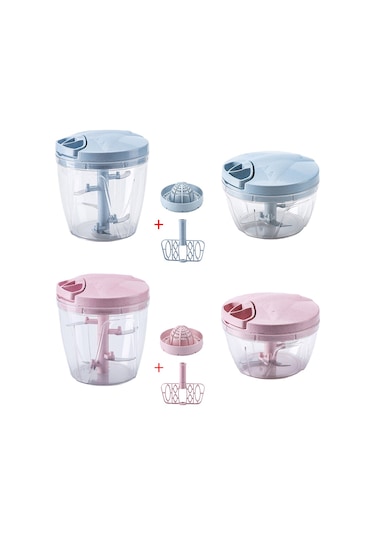 Ximistore9 Ev Kullanıma Manüel Multifonksiyonlu Gıda İşleyici - Minced Et, Sarımsak, Sebze Döker - 304 Paslanmaz Çelik - Mavi Küçük Boy Diğer