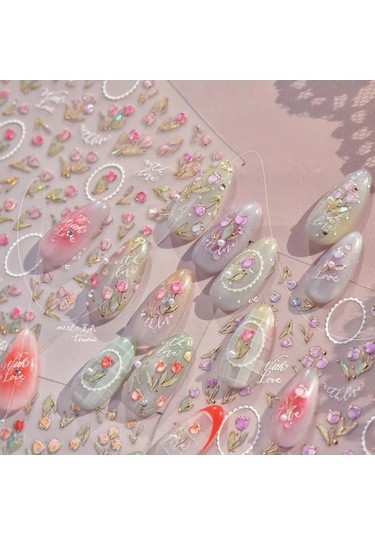 Flybuy Lale Çiçek Jöle Kabartma Yıldız Kalp Şeftali Çiçeği 5d Ms778